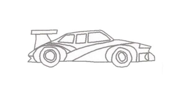 赛车简笔画的画法