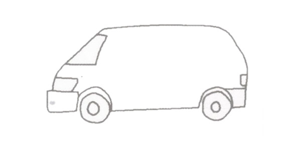 商务车简笔画的画法