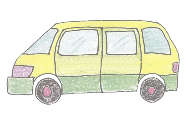 商务车简笔画的画法