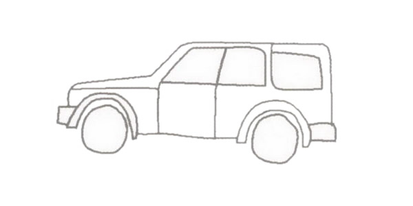 越野车suv简笔画步骤