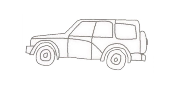 越野车suv简笔画步骤