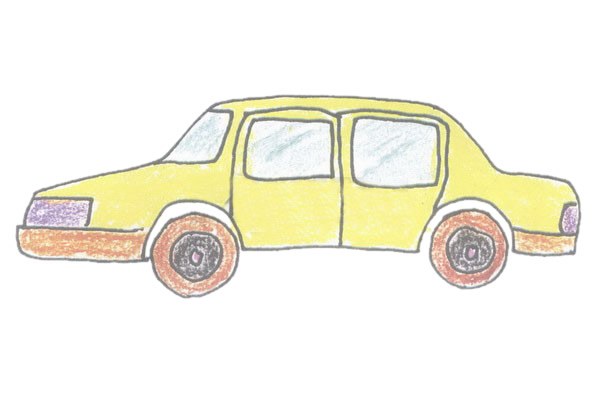 小轿车简笔画的画法 小轿车简笔画的画法