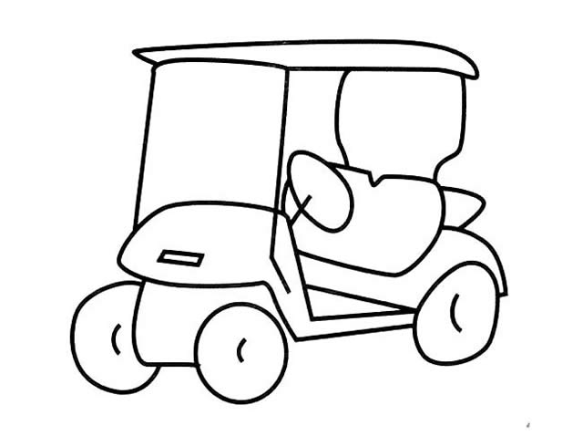 高尔夫球车简笔画(高尔夫球画法)