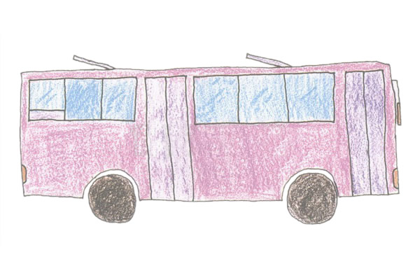 公共汽车简笔画步骤