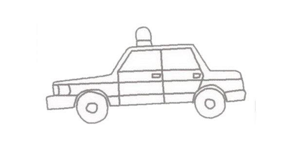 警车简笔画的画法步骤