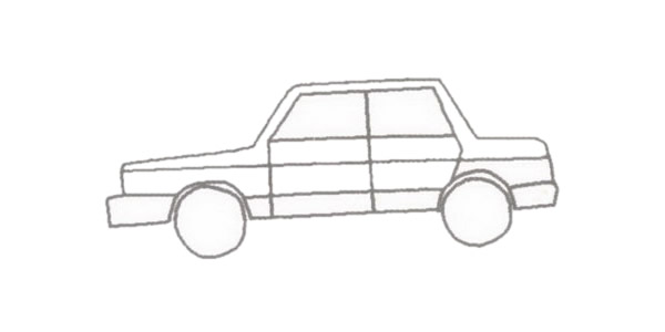 警车简笔画的画法步骤