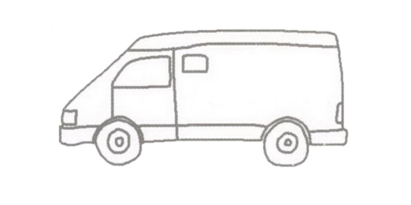 运钞车简笔画的画法