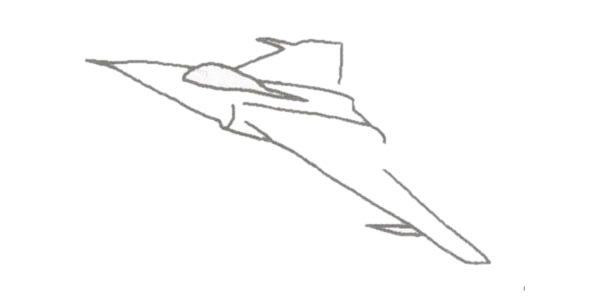 歼击机简笔画的画法