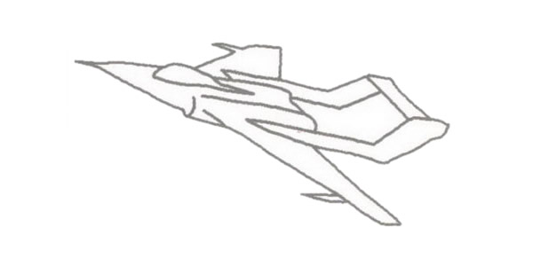 歼击机简笔画的画法