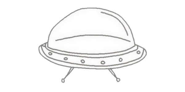 简单的彩色飞碟简笔画