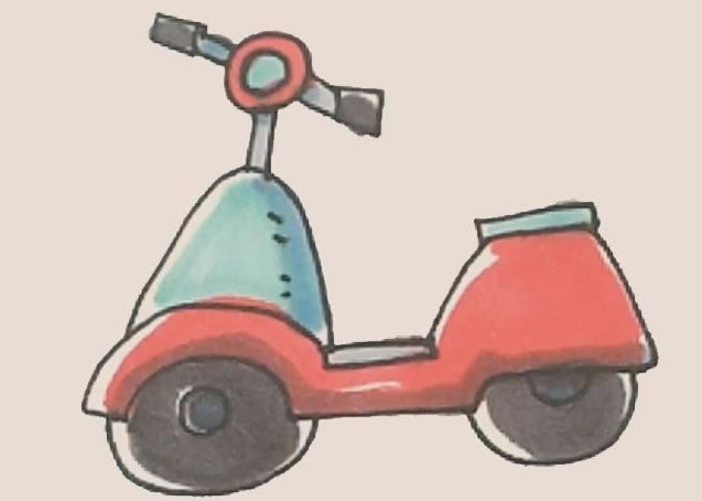 电动车简笔画步骤