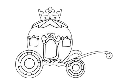 带皇冠的南瓜车简笔画
