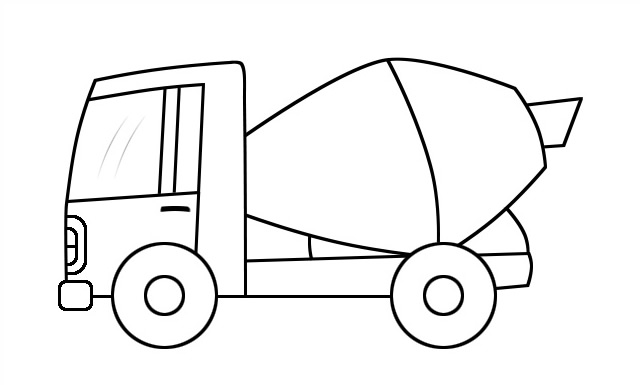 混凝土搅拌车儿童简笔画(混凝土搅拌车儿童简笔画)