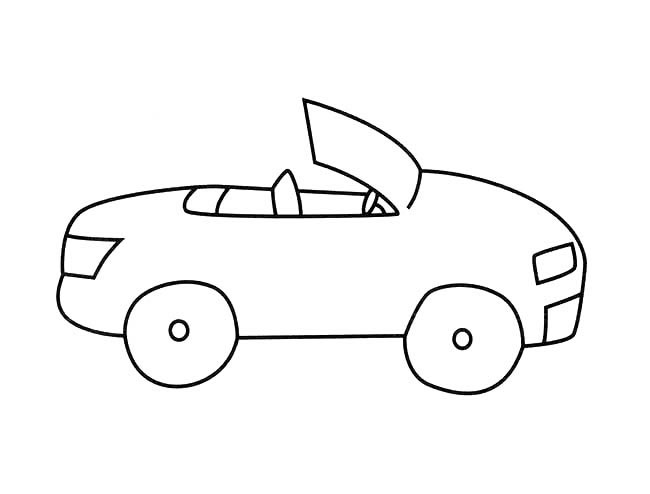 敞篷汽车简笔画(敞篷车简笔画图片大全大图)