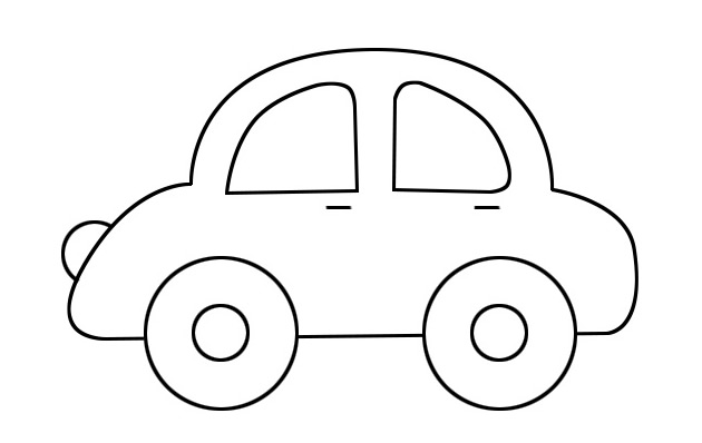 线条简单的小汽车简笔画(线条画汽车)