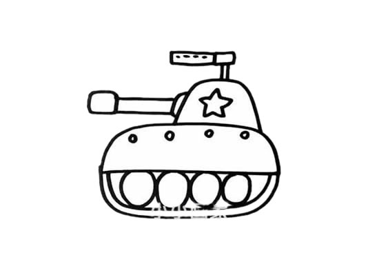 卡通坦克简笔画步骤