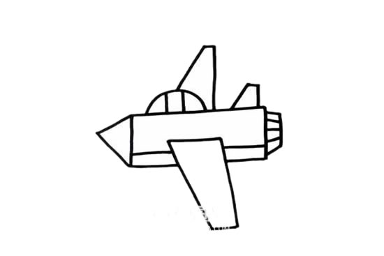 卡通战斗机儿童简笔画