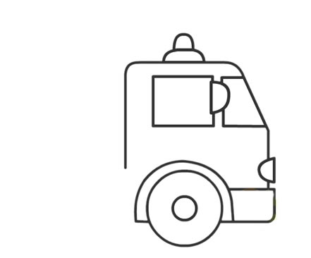 带颜色的消防车简笔画