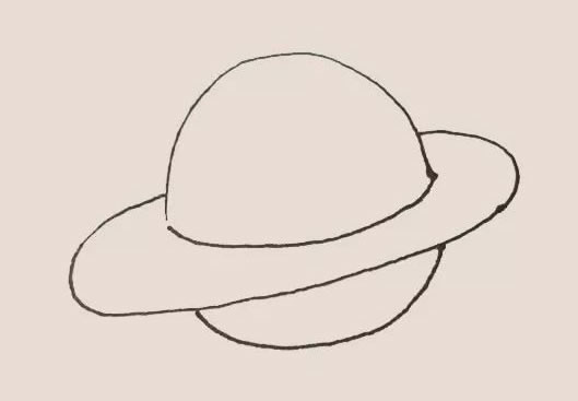 卡通的UFO外星人简笔画