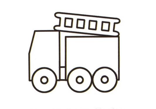 带云梯的消防车简笔画 带云梯的消防车简笔画