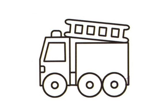 带云梯的消防车简笔画 带云梯的消防车简笔画