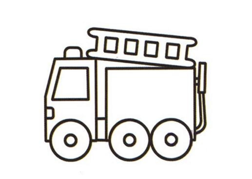 带云梯的消防车简笔画 带云梯的消防车简笔画