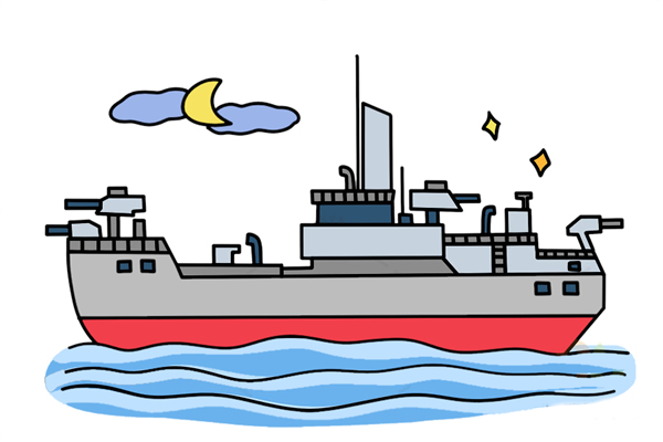 帅气的军舰简笔画 帅气的军舰简笔画