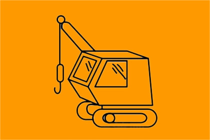 几幅关于吊车的简笔画(吊车简单绘画)