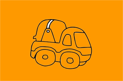 分享几幅搅拌车简笔画(搅拌车简易图画法)