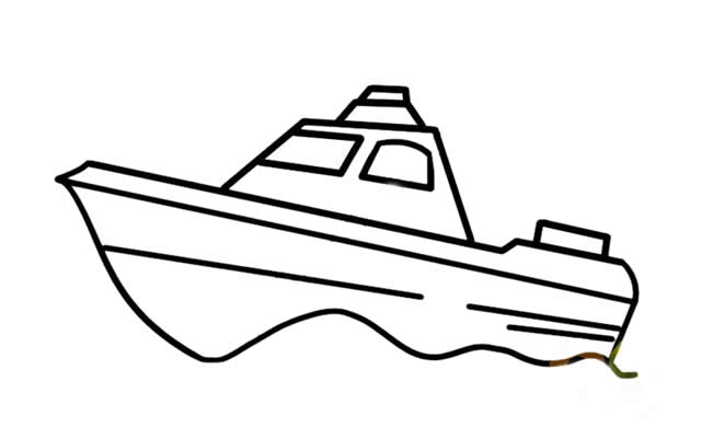 快艇的简笔画步骤