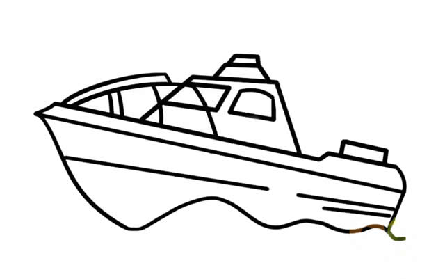 快艇的简笔画步骤