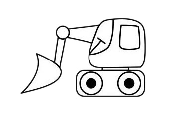超简单的推土机简笔画步骤 超简单的推土机简笔画步骤