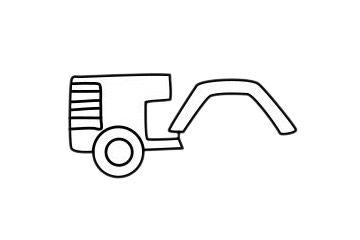 拖拉机简笔画的简单画法 拖拉机简笔画的简单画法