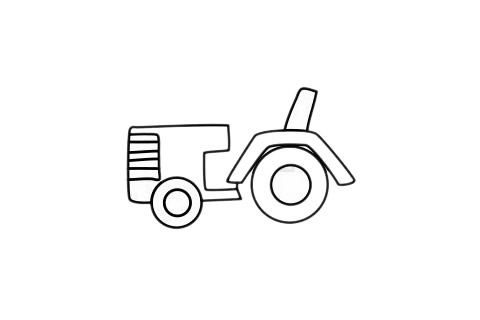 拖拉机简笔画的简单画法 拖拉机简笔画的简单画法