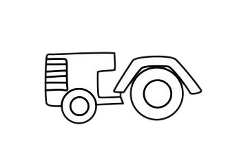 拖拉机简笔画的简单画法 拖拉机简笔画的简单画法