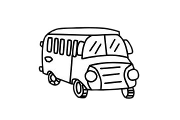 分享几款不同的校车简笔画