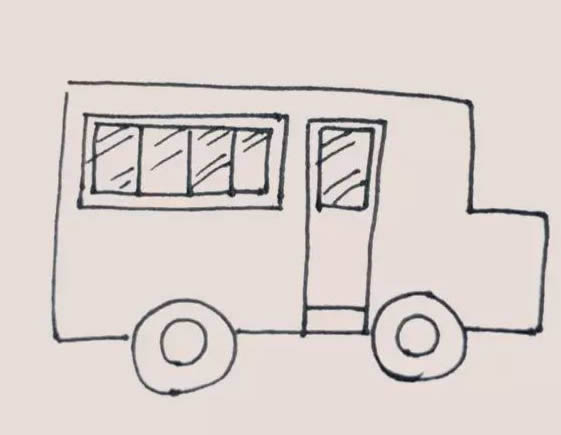 校车简笔画步骤教程 校车简笔画步骤教程