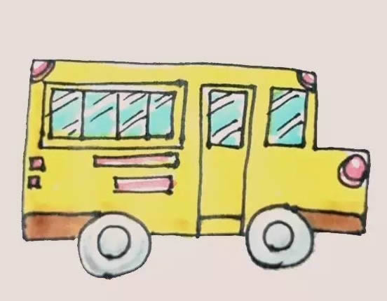 校车简笔画步骤教程 校车简笔画步骤教程