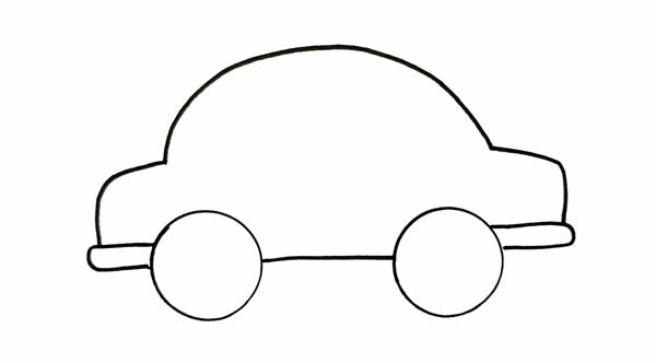 儿童简笔画小汽车彩色画法(儿童简笔画小汽车警车)