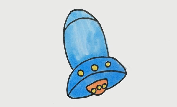 几笔就会的宇宙飞船简笔画