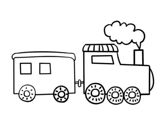 卡通火车简笔画带颜色