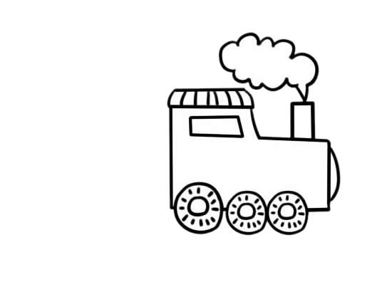 卡通火车简笔画带颜色