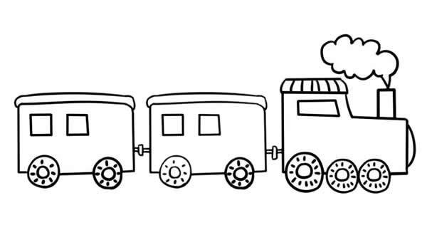 卡通火车简笔画带颜色