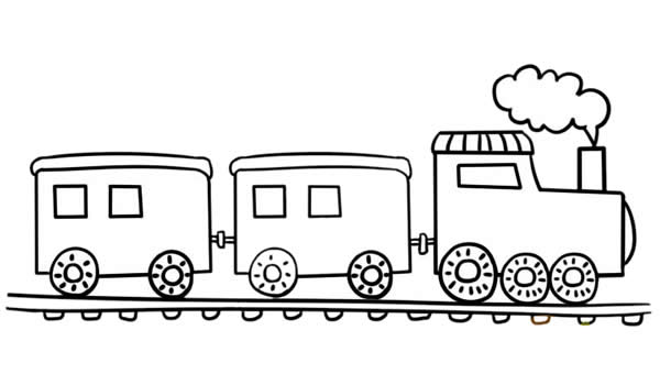 卡通火车简笔画带颜色