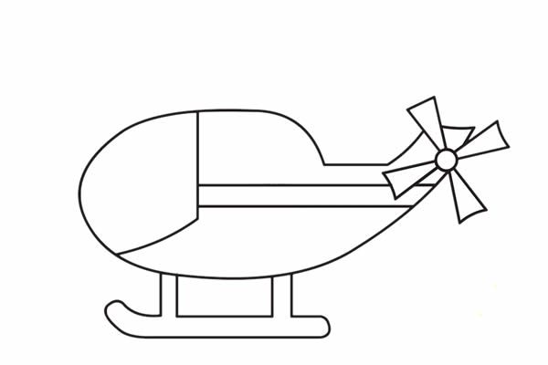 直升机简笔画带颜色