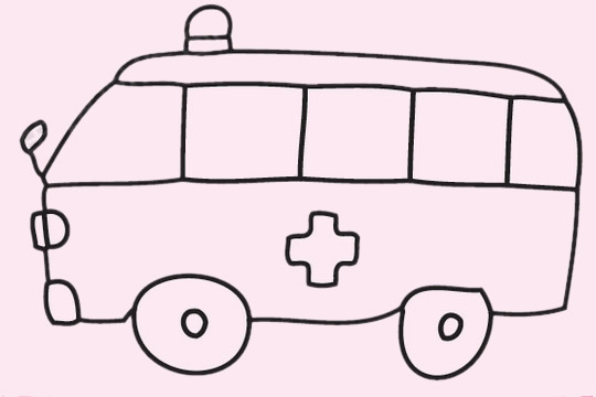 救护车简笔画步骤教程
