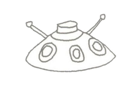 UFO飞碟简笔画的步骤详解(飞碟简笔画彩色步骤)