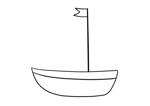 简易的小帆船简笔画