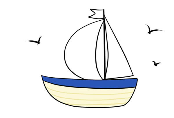 简易的小帆船简笔画