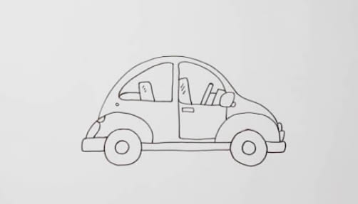 涂色的小汽车简笔画